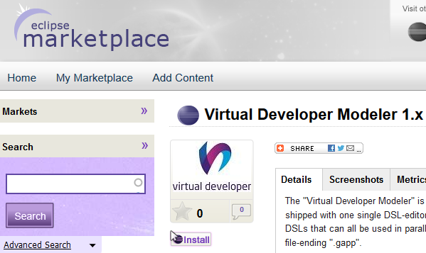Virtual Developer Modeler - Eclipse Marketplace